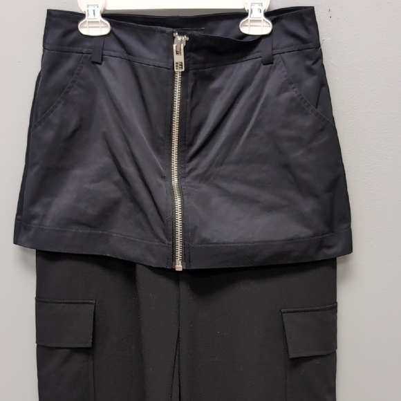 NWOT Zara Black High-Waisted Wide Leg Pants with Layered Skirt. Size XS - Picture 2 of 4